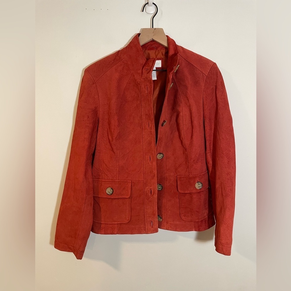 Marshall Field’s Vintage Suede Leather Jacket Women’s Size 10 Rust Color 🍁 - Picture 4 of 12